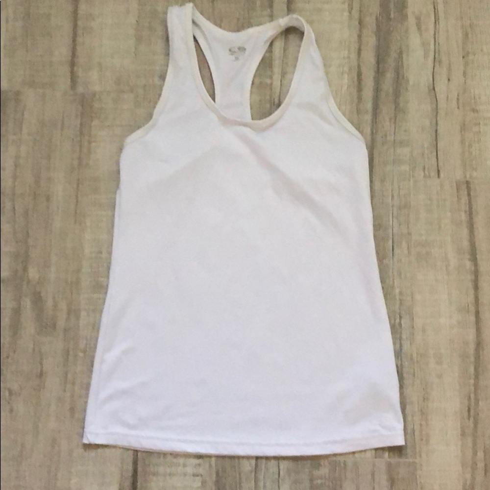 White athletic tank top